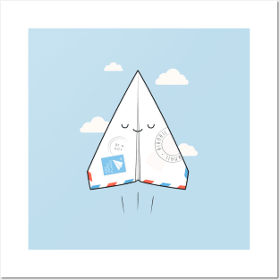 Airmail - paper plane Posters and Art